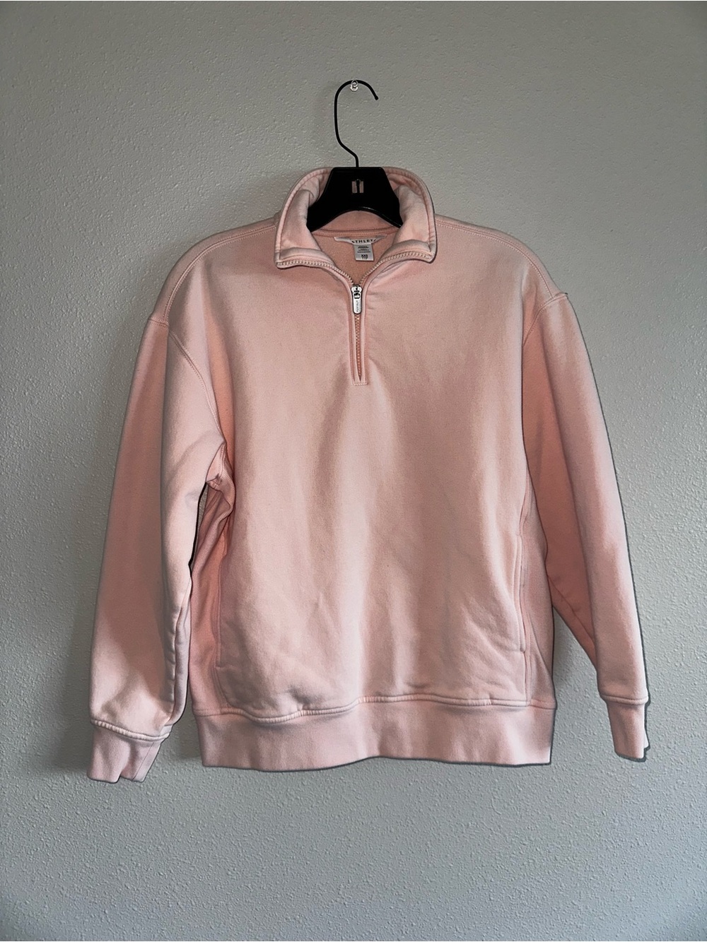 Athleta Oversized Zip-Up Sweatshirt in Light Pink